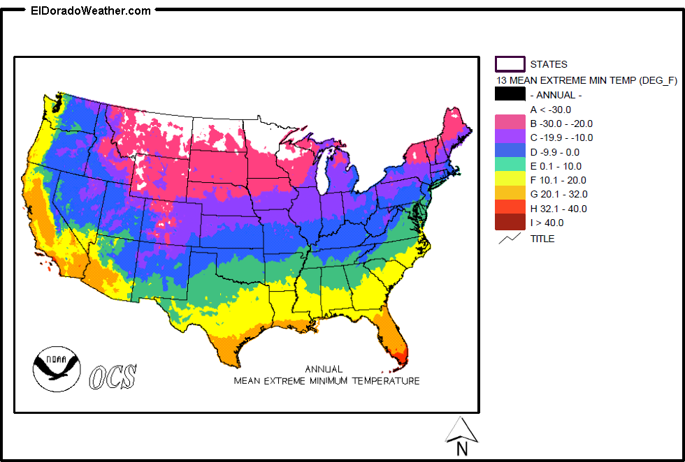 United States Yearly Annual And Monthly Mean Extreme Minimum Temperatures 7780